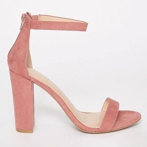 Pink Single Strap Block Heel